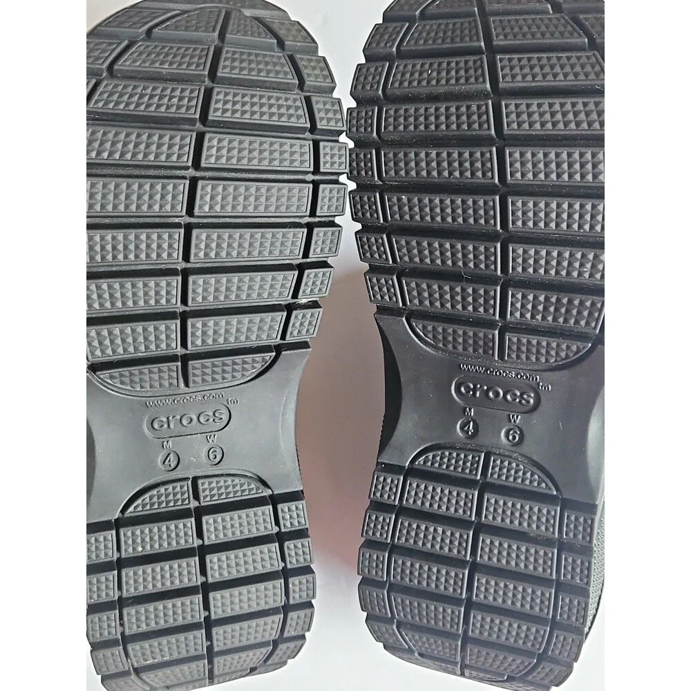 Crocs Classic Mega Crush Black Platform Sandals US 6
